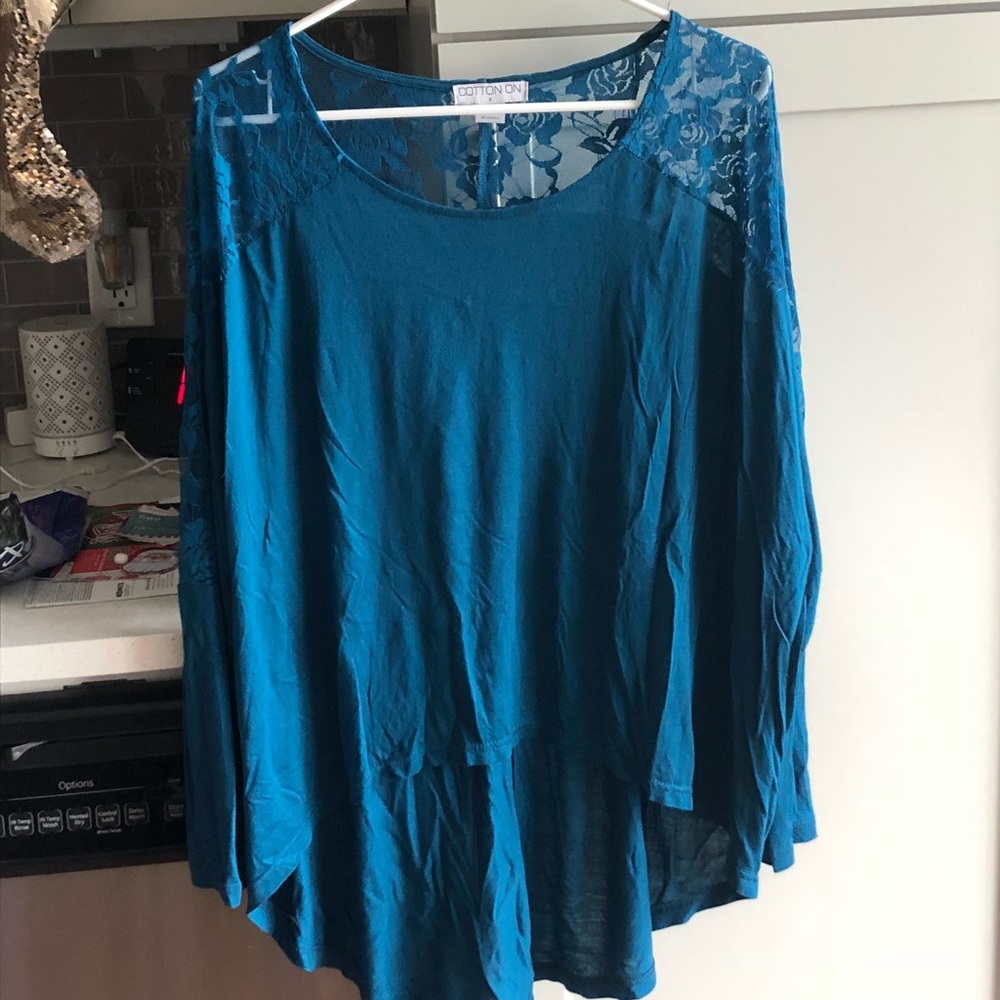 Cotton On Turquoise lace blouse